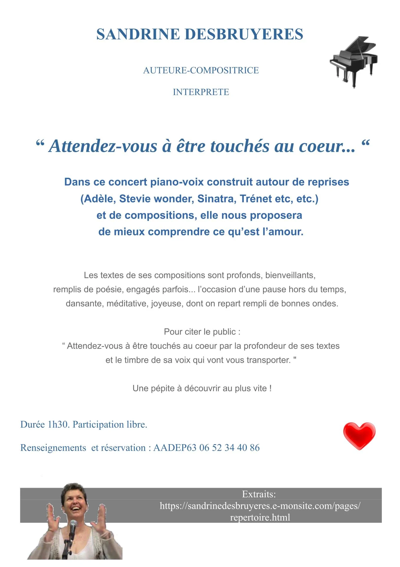 SANDRINE DESBRUYERES CONCERTS 2026